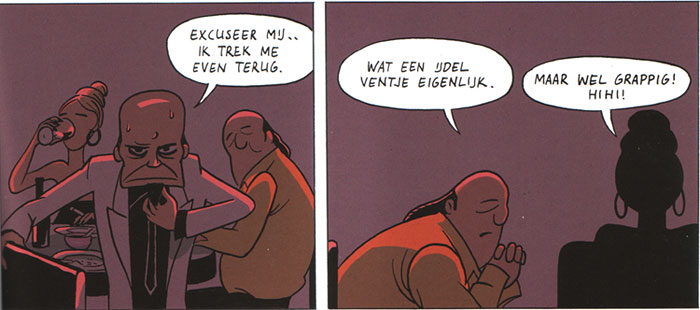 Scène uit Bliksembezoek van André Slob en Wouter
Eizenga